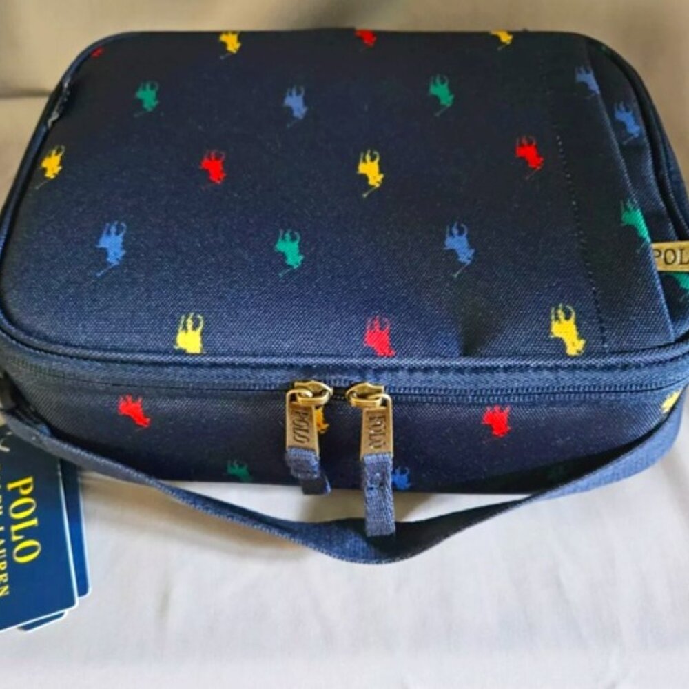 Kids Polo Ralph Lauren Pony Insulated Lunch Bag Navy Blue NWT